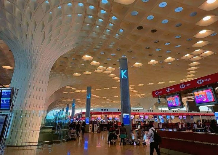 Interior of Chhatrapati Shivaji Maharaj International Airport in Mumbai