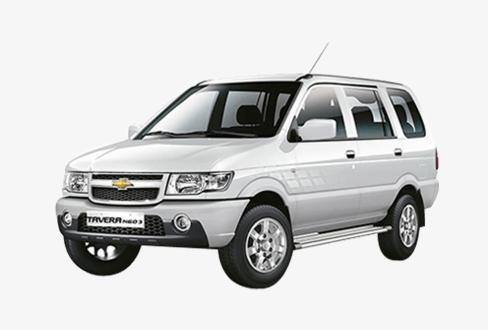 White Chevrolet Tavera shown from the front three-quarter angle